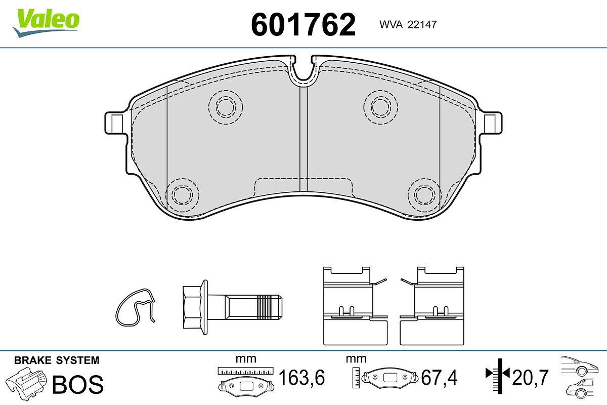 BRAKE PADS MAN TGE VW CRAFTER 2016